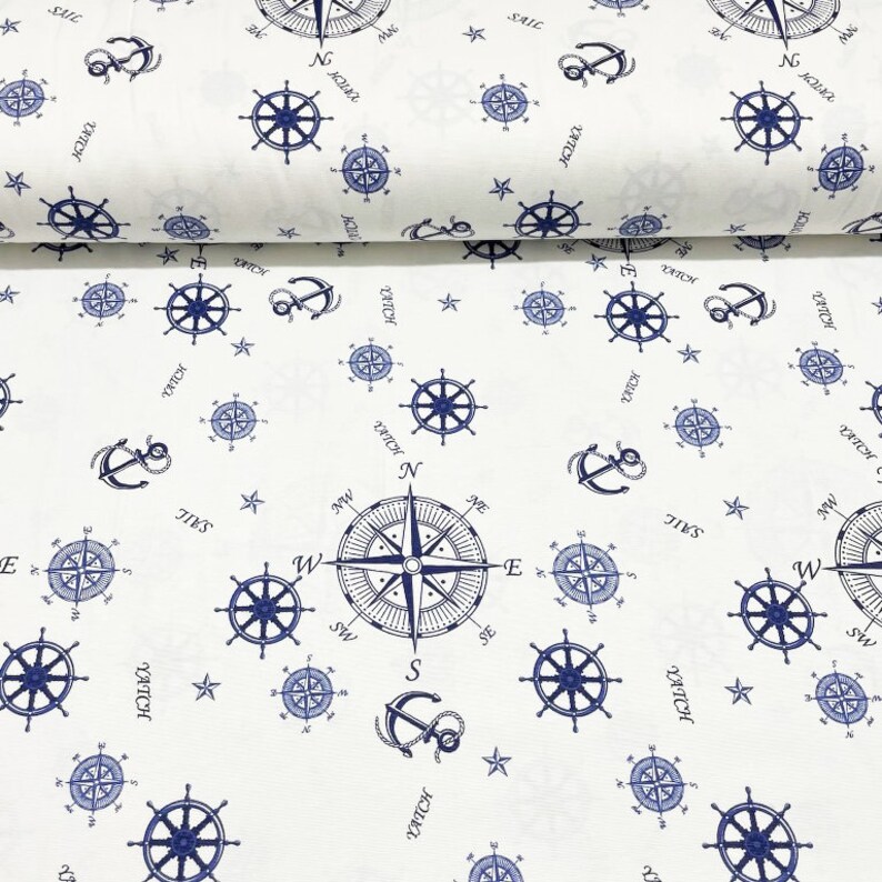 Nautical Pattern Textiles Nautical Fabric by the Yard, Boat Fabric, Marine Upholstery Fabric ...