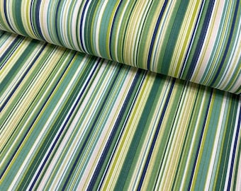 Tela de tapicería a rayas, tela de lona verde, tela de raya diplomática, tela moderna de algodón para cortinas, decoración del hogar al aire libre, color verde bosque pistacho.
