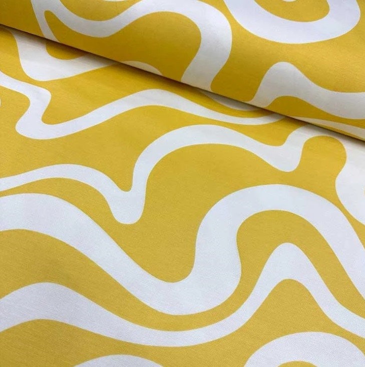 Retro Upholstery Fabric, Black and White Canvas Fabric, Swirl