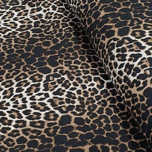 Animal Upholstery Fabric, Leopard Print Fabric, Cheetah Fabric by Yard, Waterproof Outdoor Fabric, Cotton Canvas Fabric, Home Decor Fabric