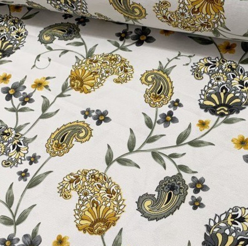 Interior Design Fabric Oriental Upholstery Fabric Bohemian Turkish Canvas Home Decor Fabric Yard Floral Paisley Fabric Designer Fabric