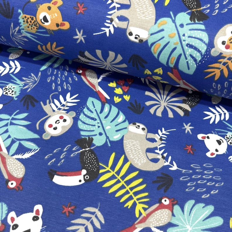 Woodland Upholstery Fabric, Jungle Fabric, Forest Fabric, Animal Fabric by the Yard, Kids Toddler Children Cotton Room Nursery Decor Fabric image 6