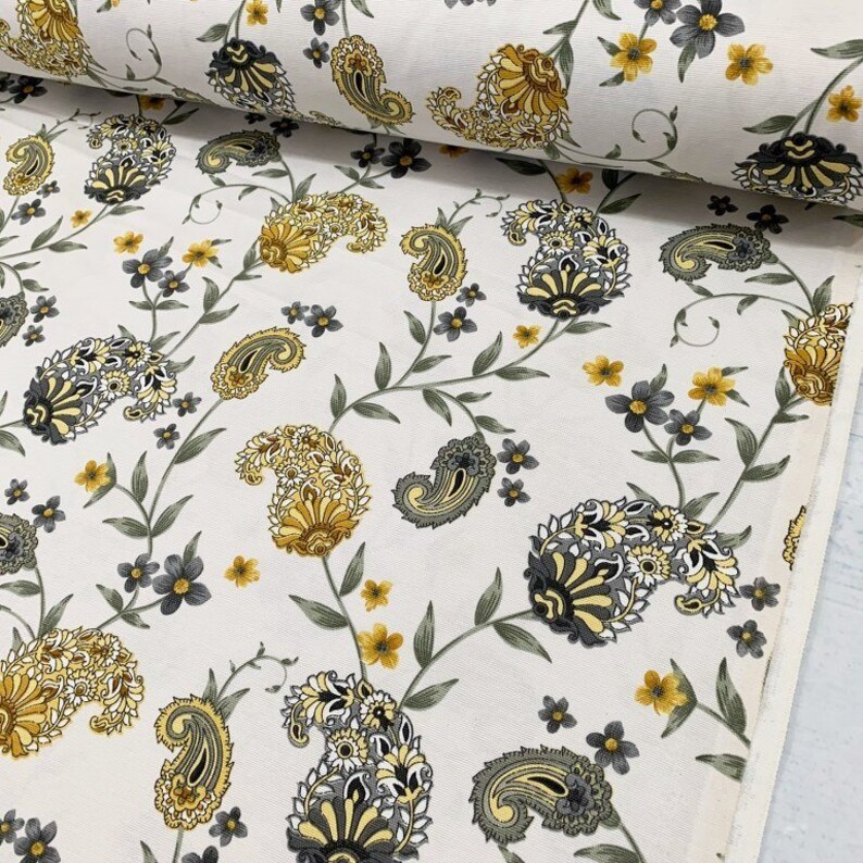 Interior Design Fabric Oriental Upholstery Fabric Bohemian Turkish Canvas Home Decor Fabric Yard Floral Paisley Fabric Designer Fabric