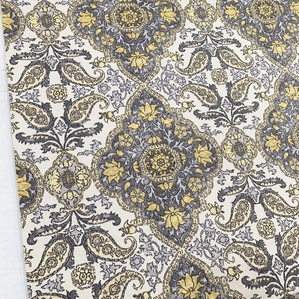 Yellow Gray Damask Etsy