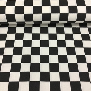 Black and White Canvas Fabric, Checkered Upholstery Fabric, Geometric Home Decor Fabric, Racing Flag Fabric, Pillow, Outdoor Fabric by Yard image 1