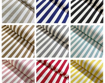 Stripe Upholstery Fabric, Modern Duck Cotton Canvas Outdoor Water Repellent Home Decor Furniture Chair Sofa Curtain Cushion Fabric by Yard