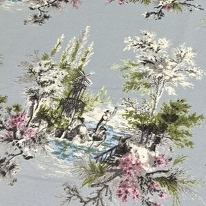 Toile Fabric, French Upholstery Fabric, Country Cottage Fabric, Ice ...