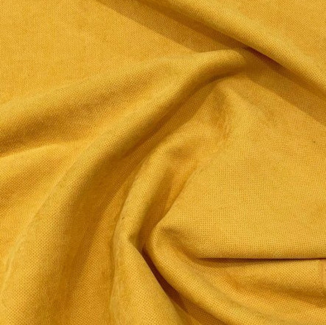 Mustard Yellow Fabric Solid Canvas Fabric Gold Color Etsy