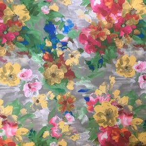 Watercolor Upholstery Fabric, Boho Floral Fabric, Art Print Fabric, Colorful Tapestry Painting Canvas Home Decor Outdoor Cushion Fabric Yard image 4