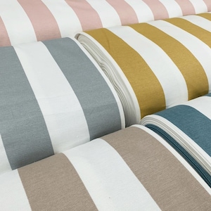 Stripe Upholstery Fabric, Modern Cotton Canvas Fabric, Outdoor Waterproof Home Decor Furniture Chair Sofa Curtain Pillow Bag Fabric by Yard