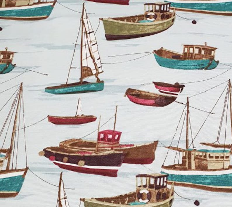 Boat Fabric Nautical Upholstery Fabric Blue Ocean Fabric - Etsy