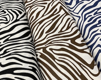 Tissu à imprimé zèbre, tissu d'ameublement animal, tissu à rayures noires et blanches, toile de coton sauvage exotique pour chaise canapé en tissu décoratif dans la cour