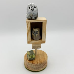 Artisan Owl Sculpture Pottery Owl Figurine Hand Built and Carved Pottery Wood Owl House Owl Collector Gift OOAK Artisan Signed Owl Sculpture