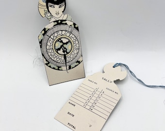 Vintage Art Deco Flapper Bridge Scorecards: 1930s Femme Fatale Ephemera