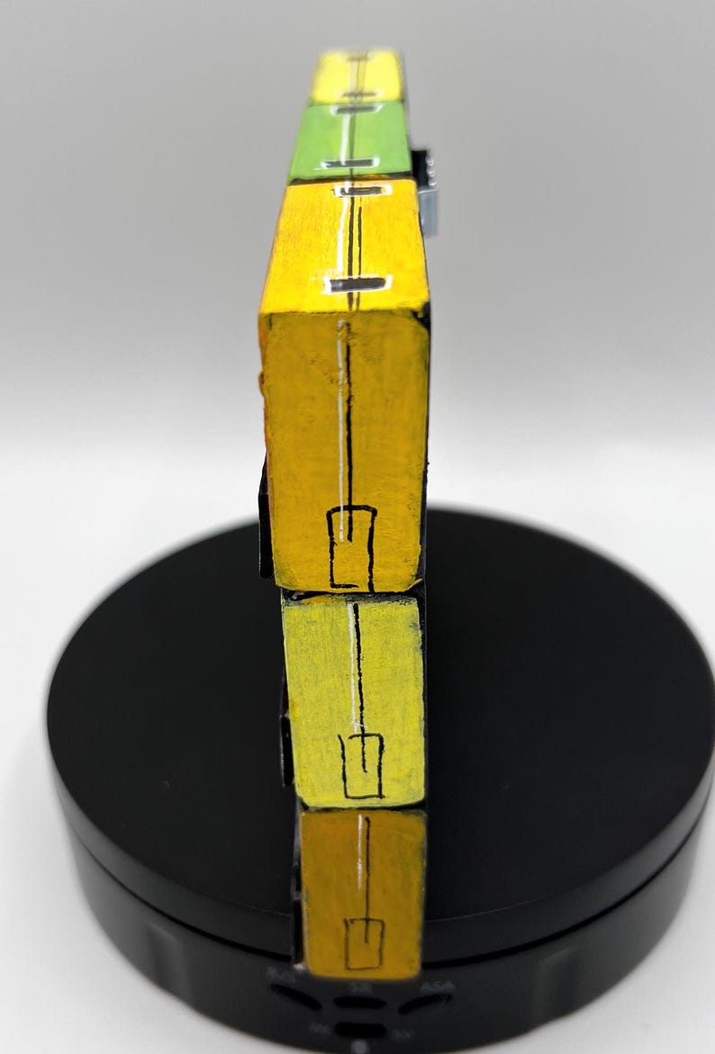 Handpainted Cassette Tape Wood Sculpture: Retro Pop Art Mix Tape immagine 5