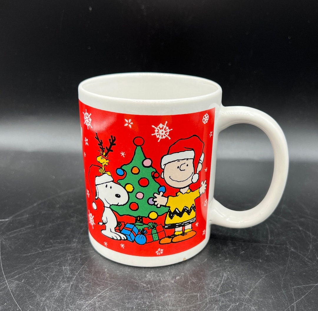 Snoopy Christmas Mug Charlie Brown Mug Woodstock Holiday Mug Etsy
