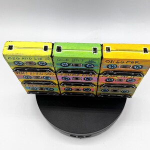 Handpainted Cassette Tape Wood Sculpture: Retro Pop Art Mix Tape immagine 4