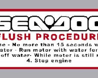 SEA-DOO Flush Procedure Vinyl Watercraft Graphic Decal Reflective
