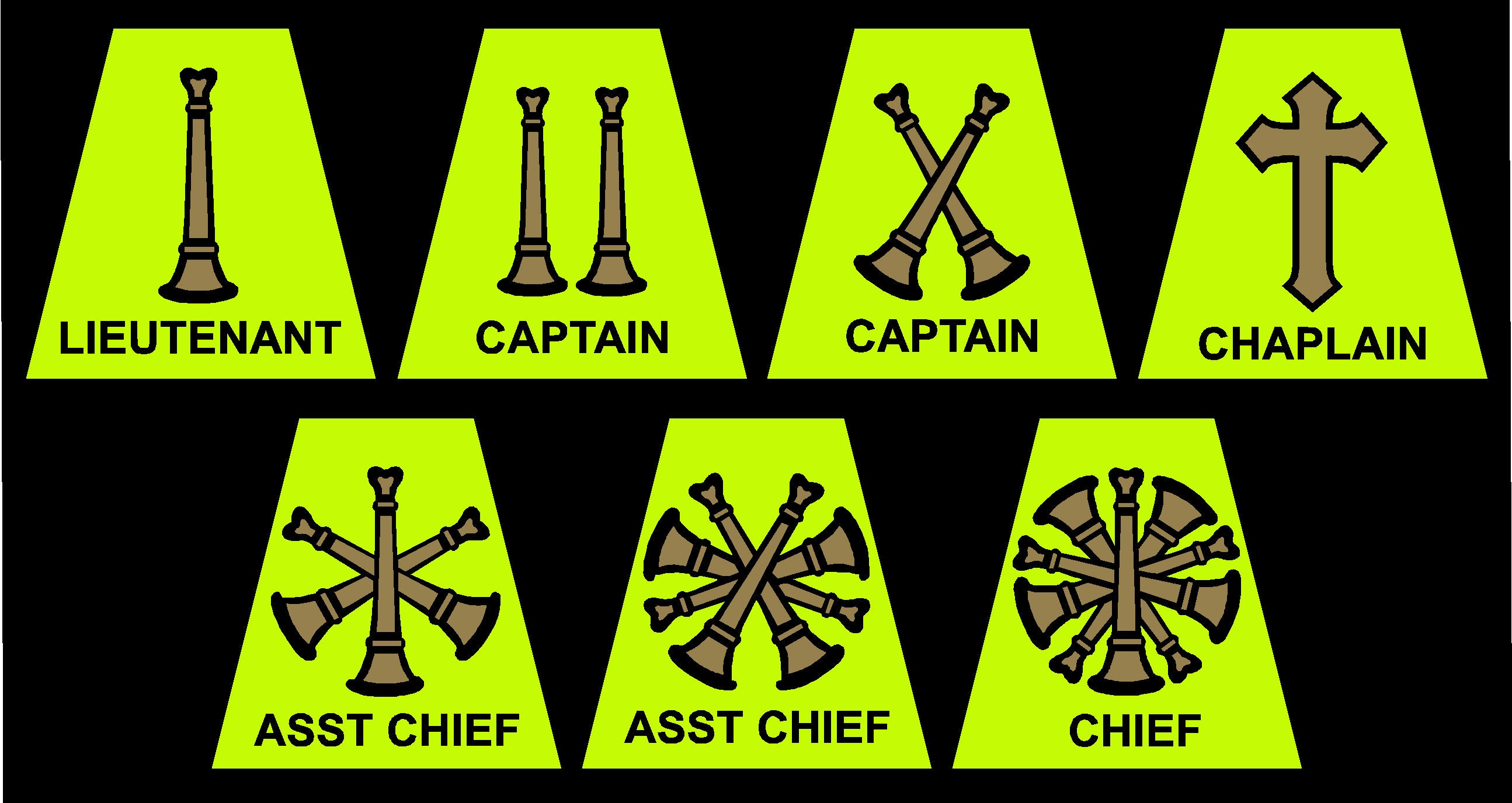 Reflective Fluorescent Yellow Rank Bugles Fire Helmet Etsy