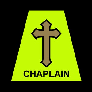 Reflective Fluorescent Yellow Chaplain Rank Fire Helmet Tetrahedron Cross