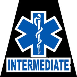 Reflective Black EMS Star of Life Fire Helmet Tetrahedron INTERMEDIATE