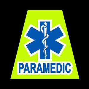Reflective Fluorescent Yellow EMS Star of Life Fire Helmet Tetrahedron PARAMEDIC