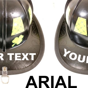 Custom Firefighter Helmet Reflective Name Decal You pick the color, text, font, curved  or straight