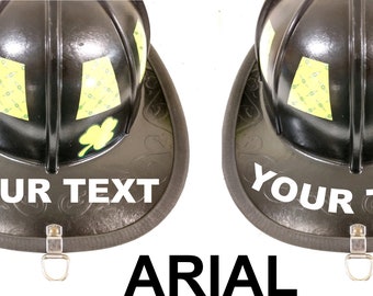 Custom Firefighter Helmet Reflective Name Decal You pick the color, text, font, curved  or straight