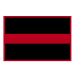 May include: A black and red thin stripe design. The design has two black stripes separated by a red stripe.