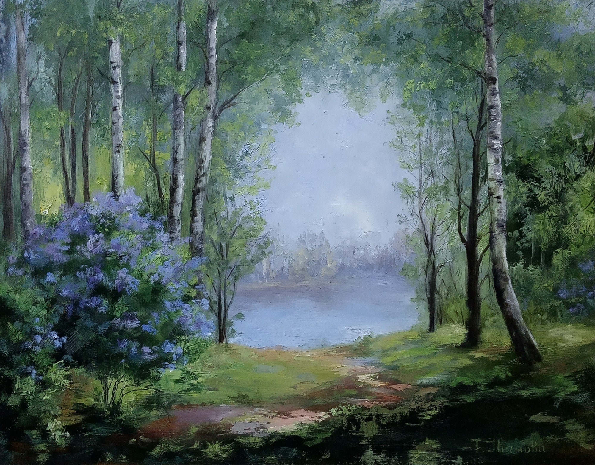 Spring Landscape Painting Original Artwork Art oil 122 x 153 | Etsy