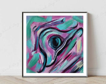 Print Wall Art Abstract Oil Painting 10x10 Unfrane