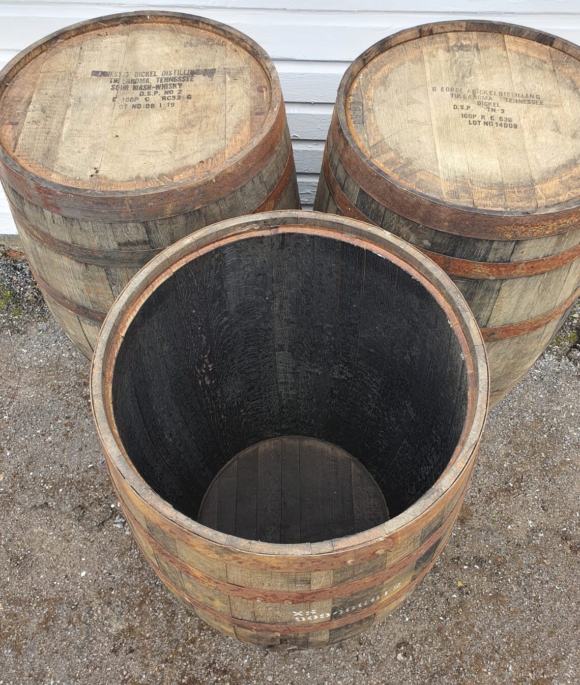 Whiskey Reclaimed Whisky Barrel Lid Removed Bourbon Cask Open Etsy UK