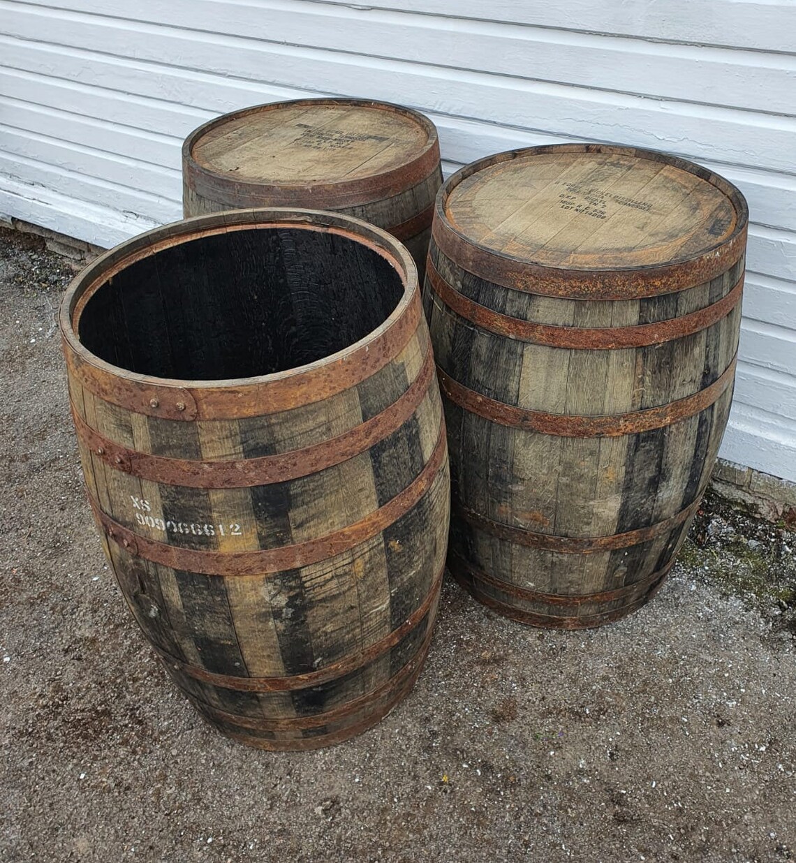 Whiskey Reclaimed Whisky Barrel Lid Removed Bourbon Cask Open Etsy UK