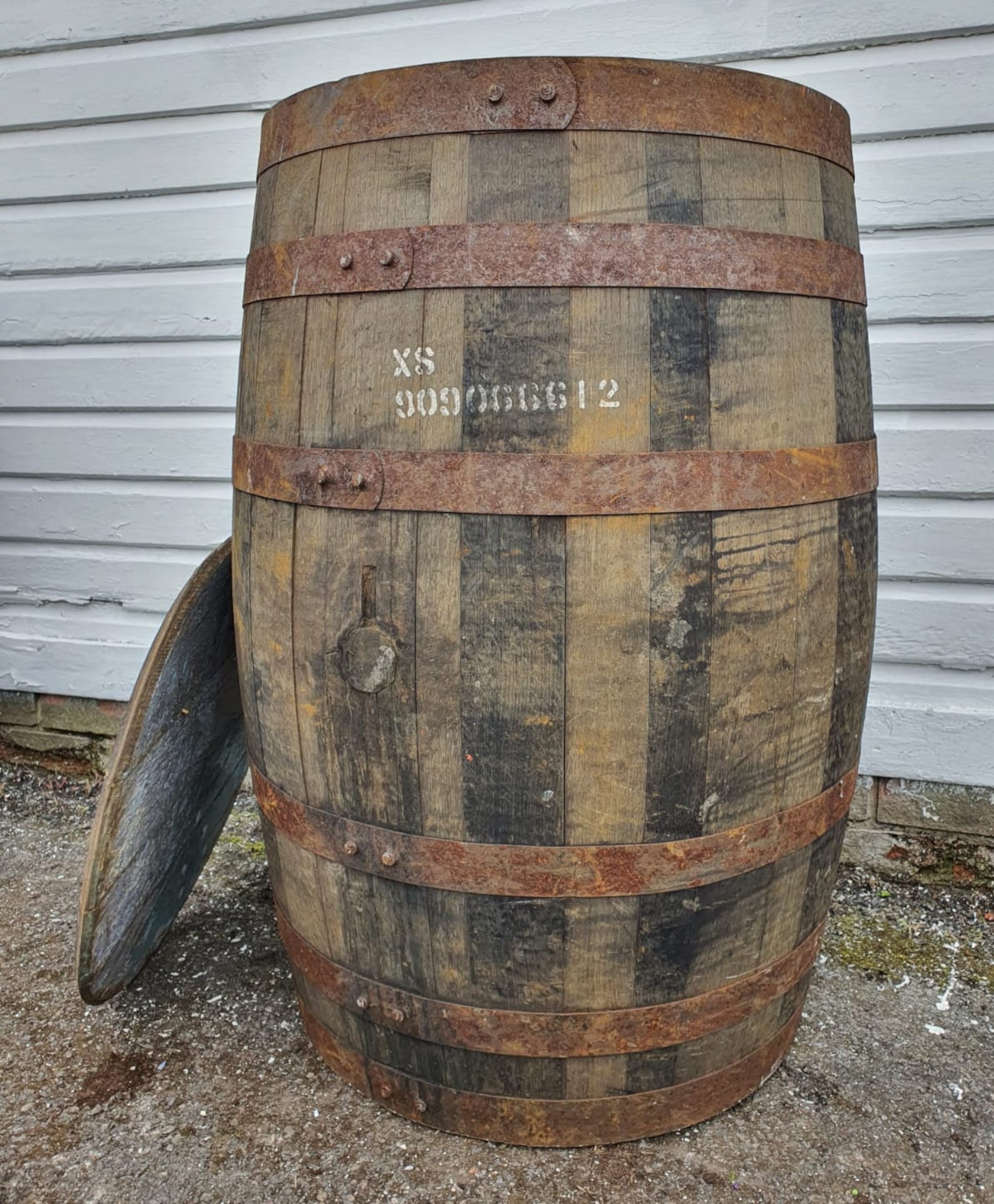 Whiskey Reclaimed Whisky Barrel Lid Removed Bourbon Cask Open Etsy UK