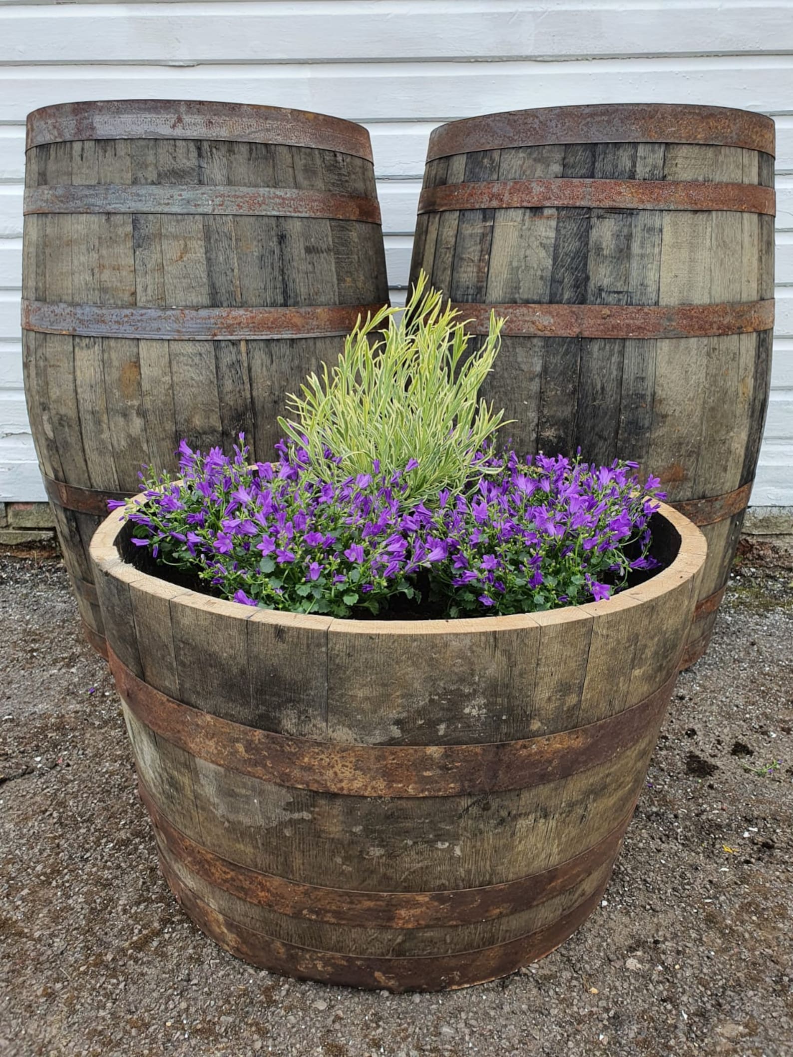 Oak Barrel Whisky/whiskey Planter Half Barrel Tub Rustic Garden Flower