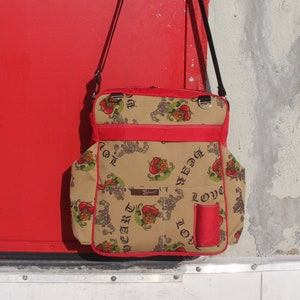 Skooch Diaper Bag-Hearts Red