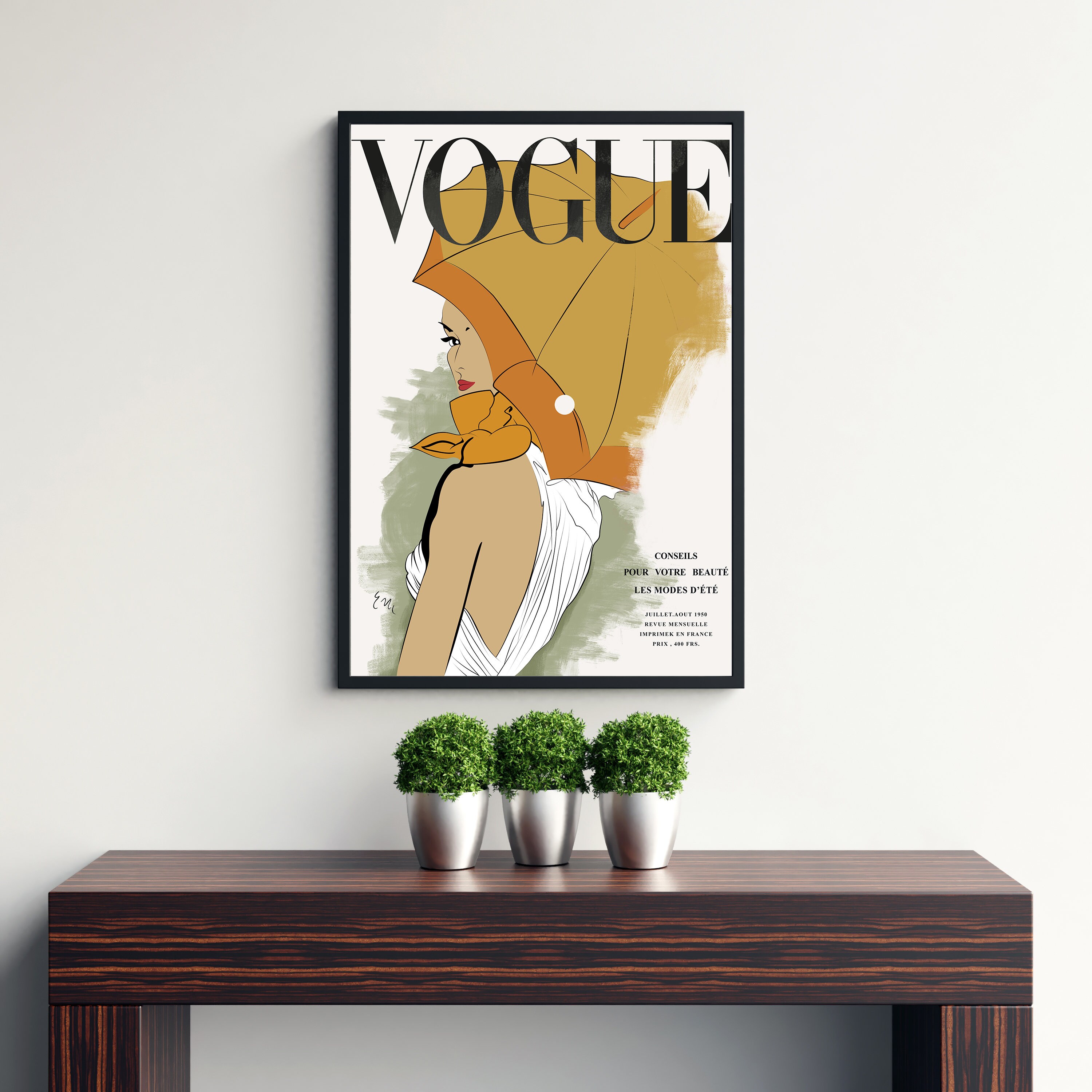 Fashion Vogue Print Vogue Wall Art Vogue Cover Illustration Etsy
