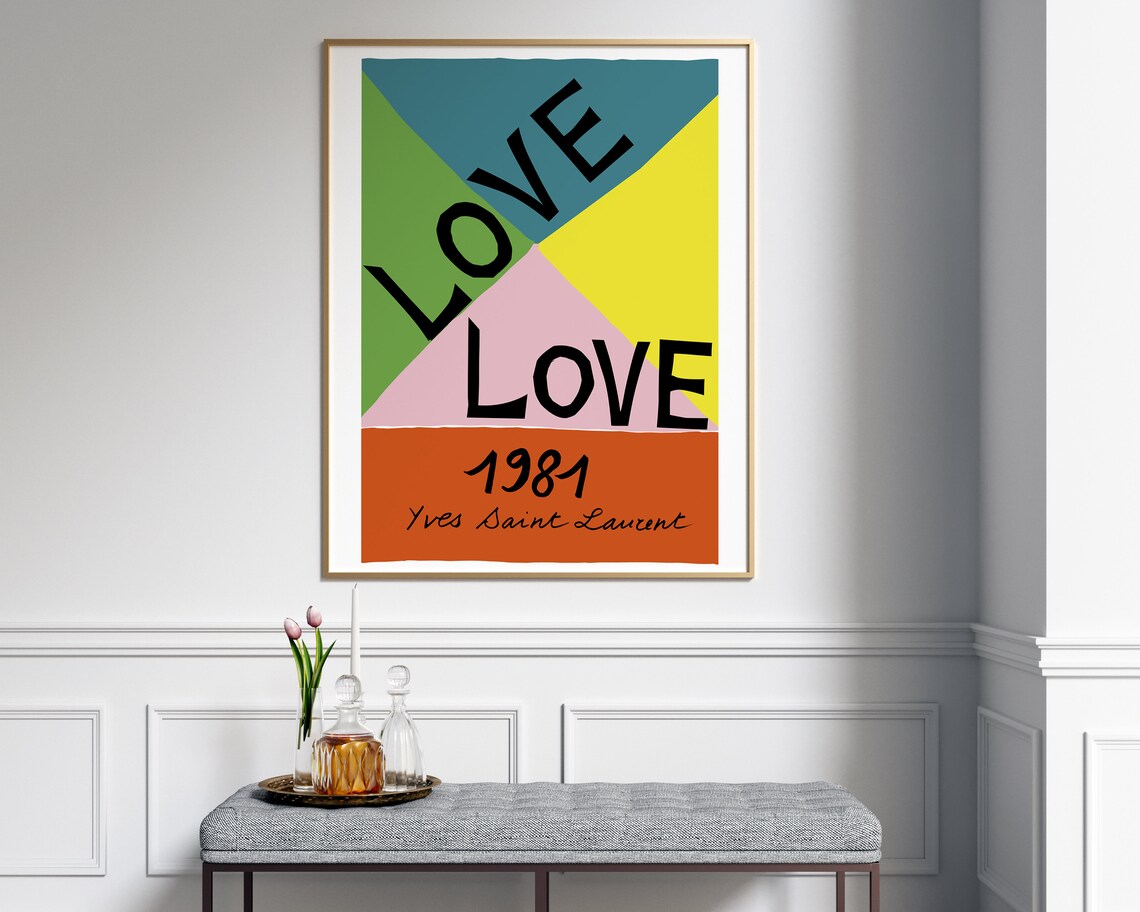 YSL Wall Art Yves Saint Laurent Print Printable Art Fashion Etsy