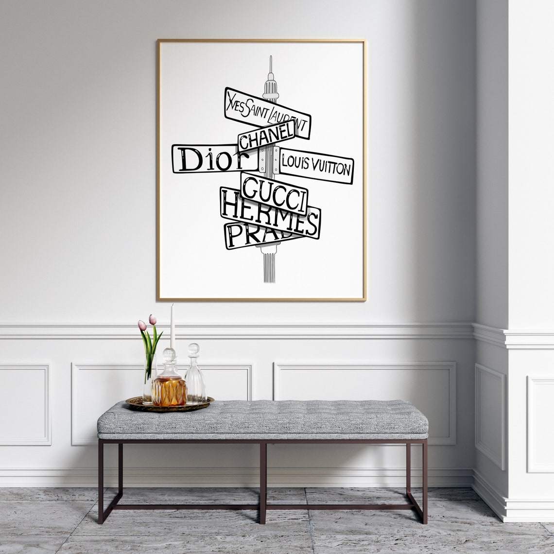 Fashion Brand Print Fashion Wall Art Fashion Illustration Etsy