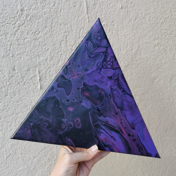 Pouring painting - Violet profond triangle