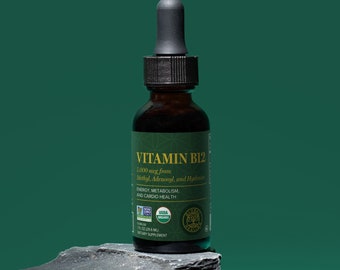 USDA Organic Triple-Activated Vitamin B12 5000mcg - Non-GMO Sublingual Liquid Supplement Drops For Energy and Focus - 1 Fl Oz Tincture