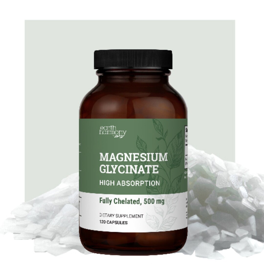 Chelated Magnesium Glycinate 500 Mg 120 Capsules Etsy