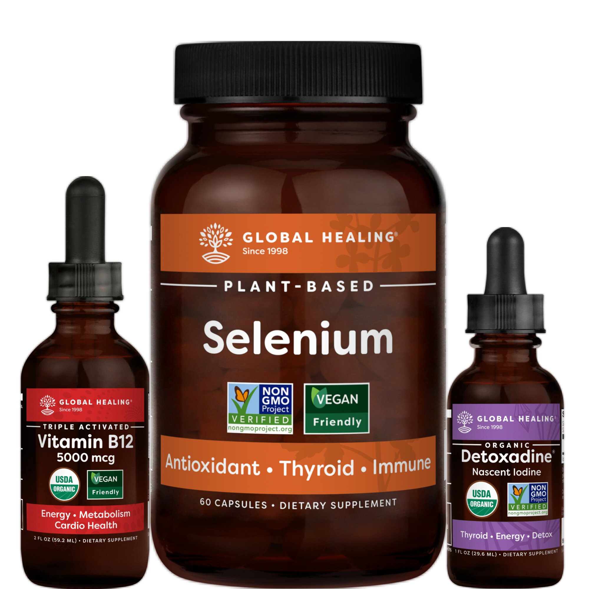 Global Healing Thyroid Health Kit With Iodine Tri-blend B12 Etsy.
