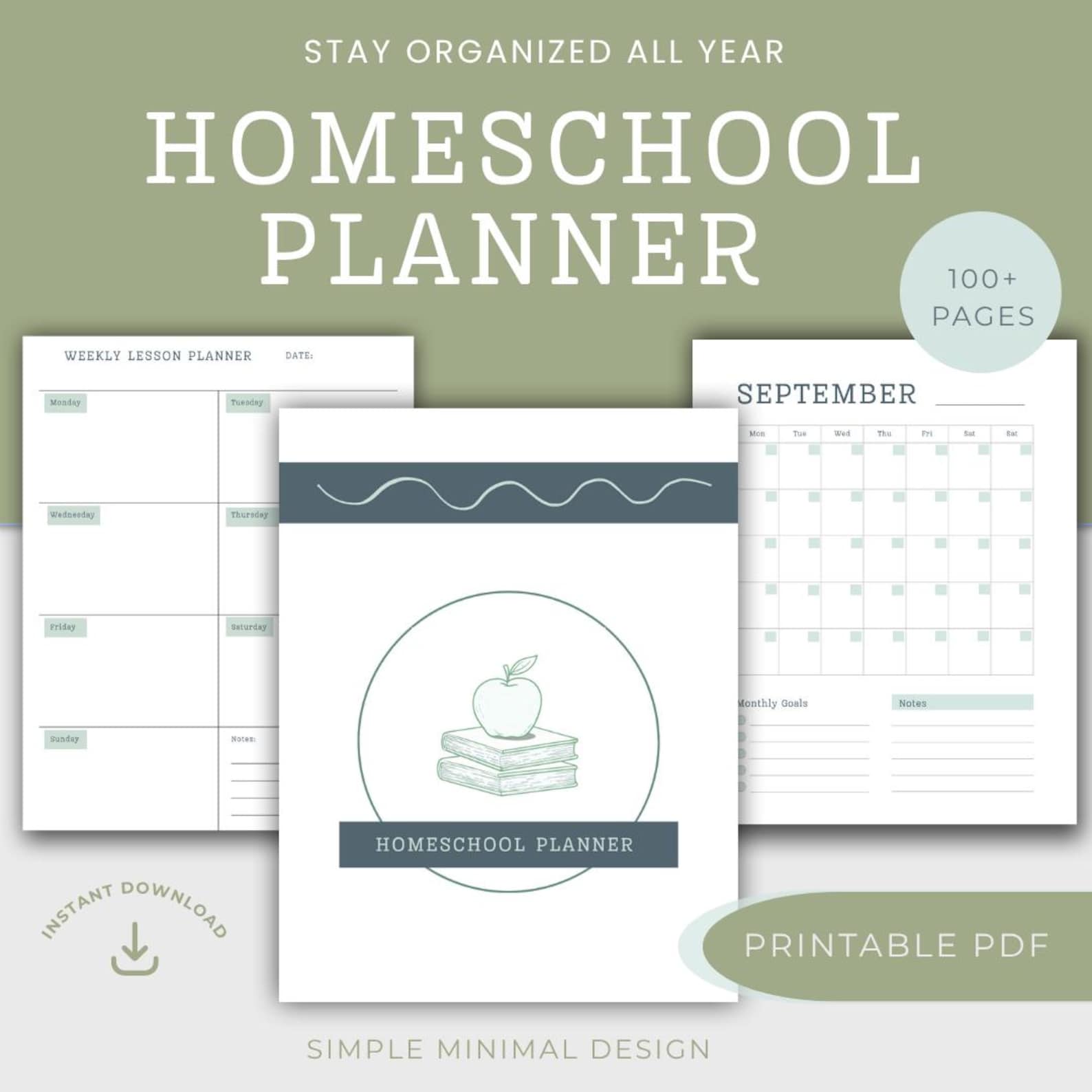 Printable Homeschool Planner | Undated Homeschool Organizer ...