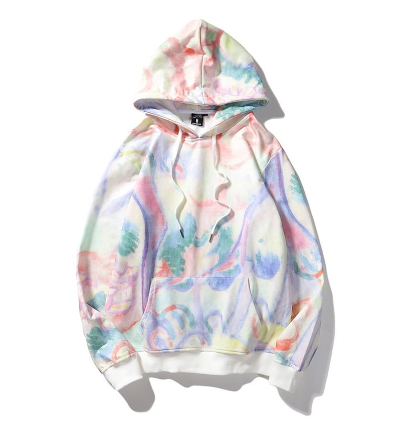 Tiktok Tie dye hoodie supreme rainbow color pink winter Etsy