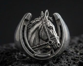 Breiter Hufeisenring aus 925er Sterlingsilber