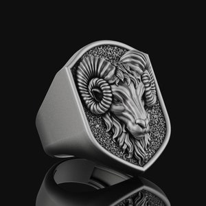 Sterling Silver Aries Jewelry Ram Ring April Valentine Gift For Her, Him, Unisex Accessory, Animal Lover, Men & Women