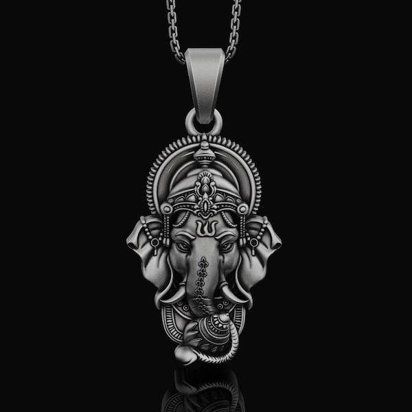Ganesha Pendant, Silver Hinduism, Spiritual Jewelry, Overcoming Obstacles, Ganesha Deity, Sacred Gift, Meditation Accessory