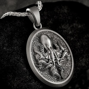 Octopus Necklace for Men Kraken Pendant – Nautical Sea Creature Jewelry Gift in 925 Sterling Silver