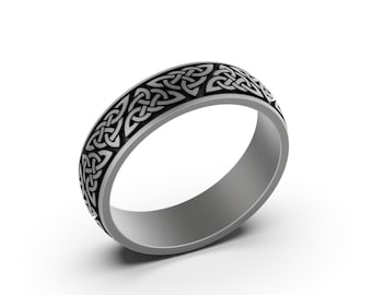 Keltischer Knotenring, Versprechen Ehering, keltischer Schmuck, Jubiläumsring, Ring ohne Stein, Ring mit Design, keltischer Herrenring